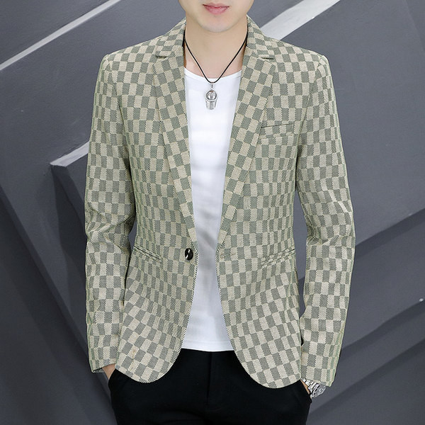 Jachetă casual pentru bărbați cu model în carouri