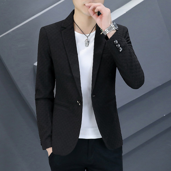 Jachetă slim fit, culoare uni, cu nasturi, pentru bărbați