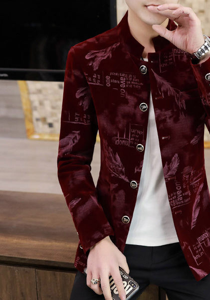 Geaca casual barbatesc cu imprimeu si nasturi