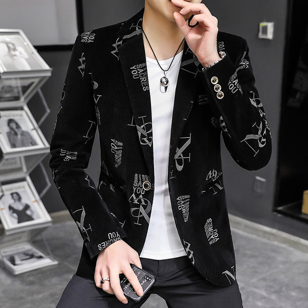 Jachetă pentru bărbați cu imprimeu și buzunar