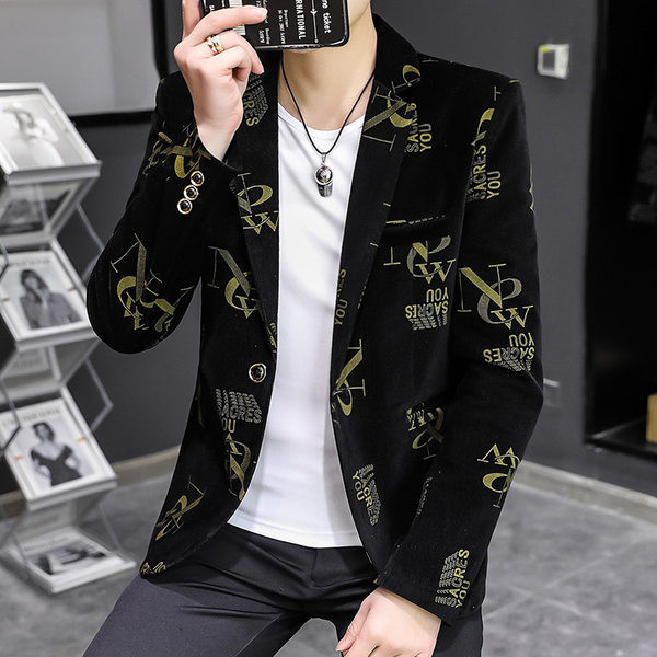 Jachetă pentru bărbați cu imprimeu și buzunar