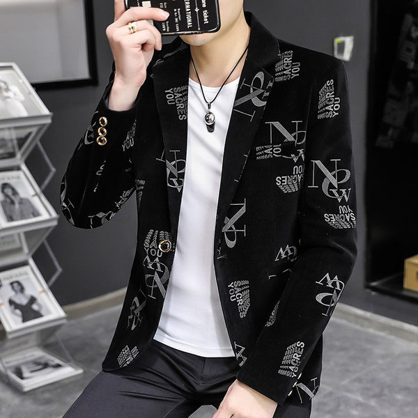 Jachetă pentru bărbați cu imprimeu și buzunar