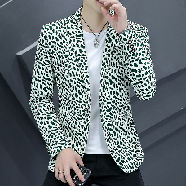 Sacou elegant pentru barbati cu imprimeu animal