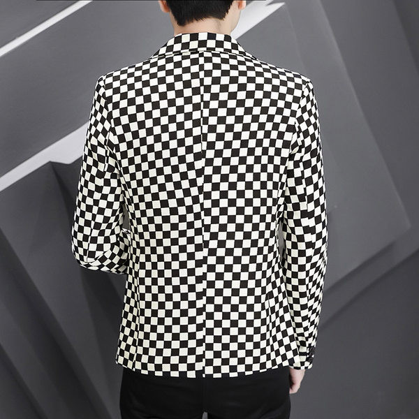 Geaca casual in carouri pentru barbati - model montat