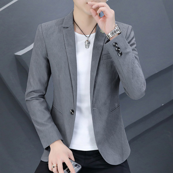 Jachetă cu mânecă lungă, cu model curat, pentru bărbați