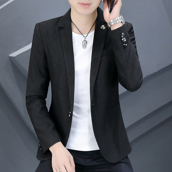 Jachetă cu mânecă lungă, cu model curat, pentru bărbați