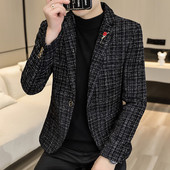Geaca barbati cu model in carouri cu nasture