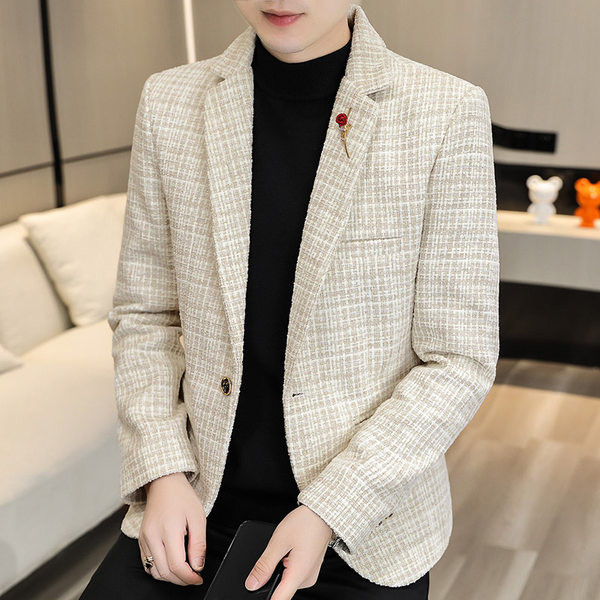 Geaca barbati cu model in carouri cu nasture