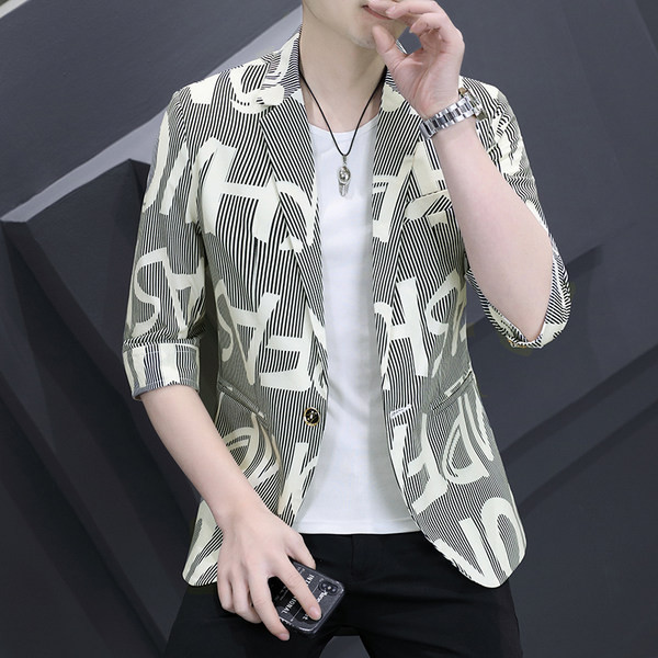 Jachetă casual pentru bărbați cu imprimeu