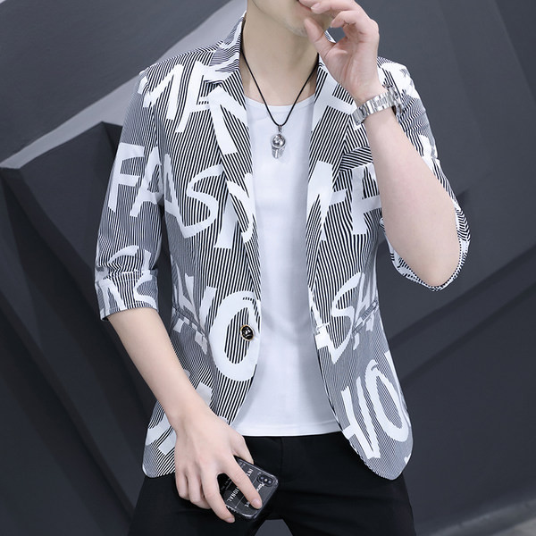 Jachetă casual pentru bărbați cu imprimeu