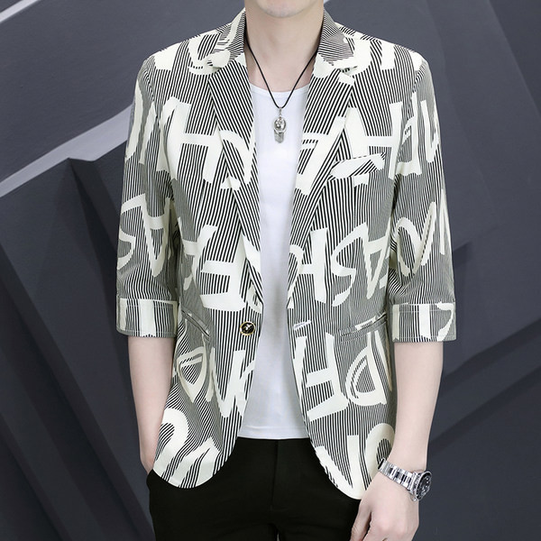 Jachetă casual pentru bărbați cu imprimeu