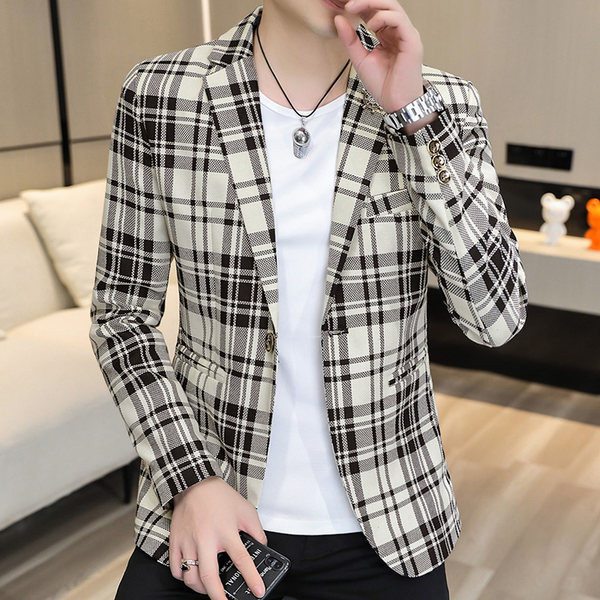 Geaca in carouri cu buzunar