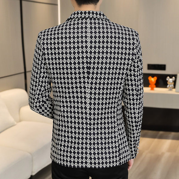 Jachetă cu nasturi în carouri pentru bărbați