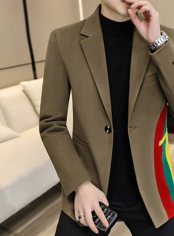 Мъжко сако с цветни мотиви и дълъг ръкав