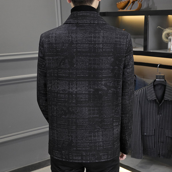 Jachetă pentru bărbați cu guler clasic într-o singură culoare