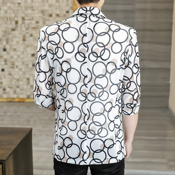 Jachetă casual pentru bărbați, cu mâneci 3/4