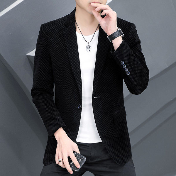 Jachetă elegantă pentru bărbați, cu decolteu ascuțit și închidere cu nasturi