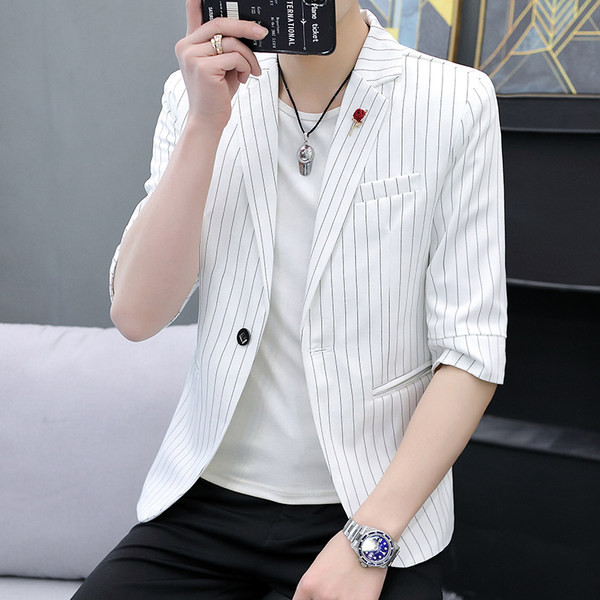 Jachetă casual pentru bărbați, cu mâneci 3/4