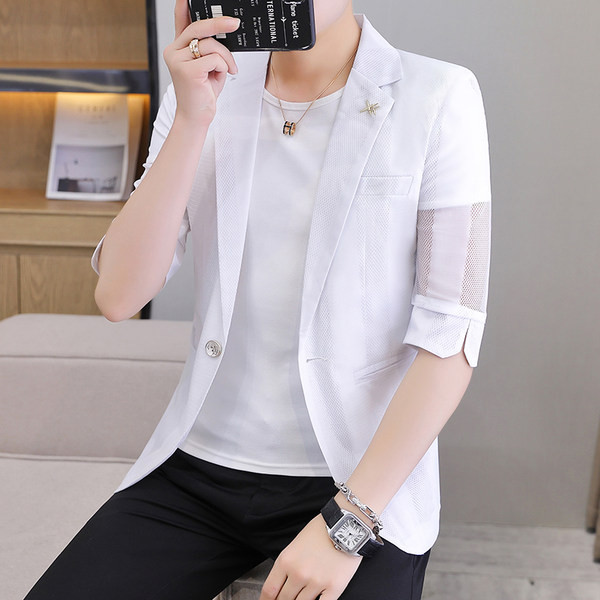 Jachetă casual pentru bărbați, cu mâneci 3/4