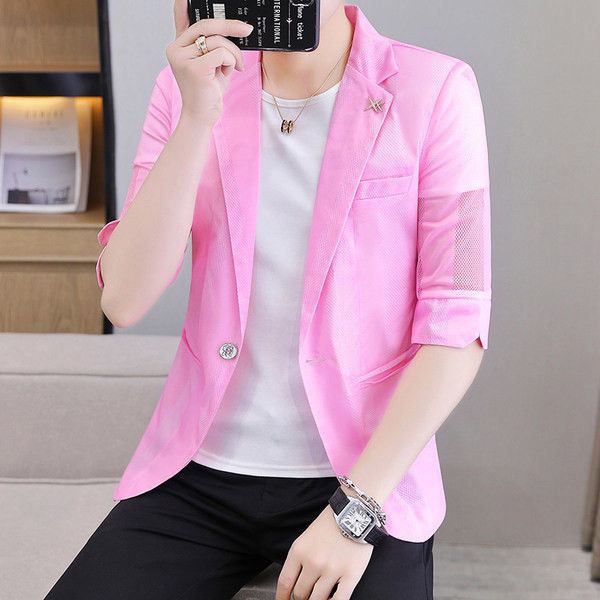 Jachetă casual pentru bărbați, cu mâneci 3/4