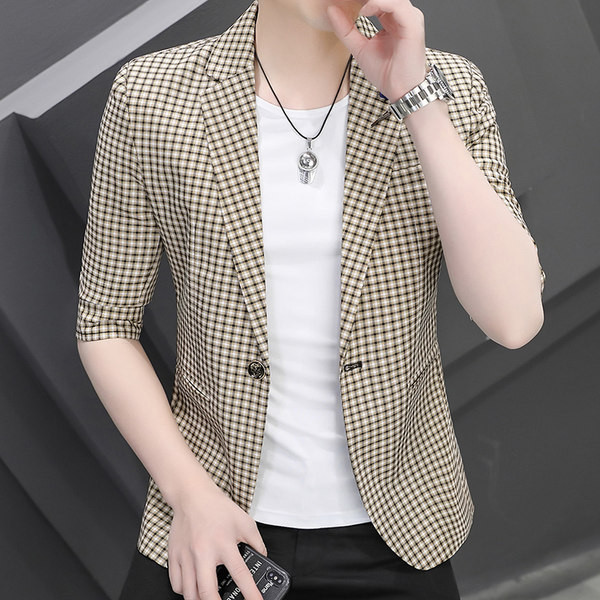 Jachetă retro pentru bărbați, la modă, cu mâneci 3/4