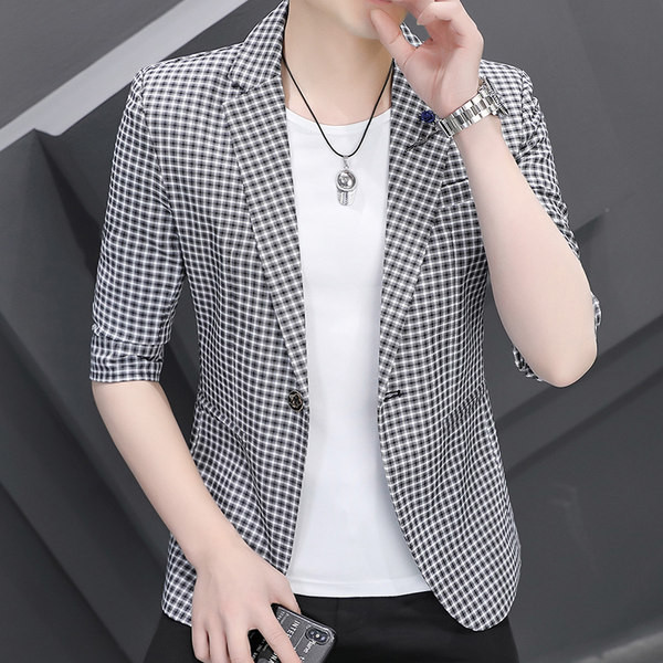 Jachetă retro pentru bărbați, la modă, cu mâneci 3/4