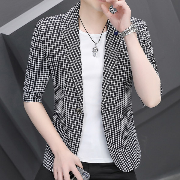 Jachetă retro pentru bărbați, la modă, cu mâneci 3/4