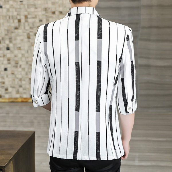 Jachetă pentru bărbați alb-negru cu inscripții