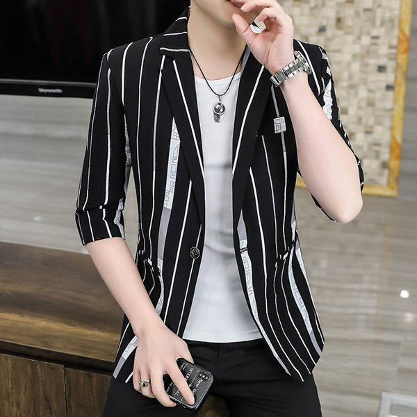 Jachetă pentru bărbați alb-negru cu inscripții