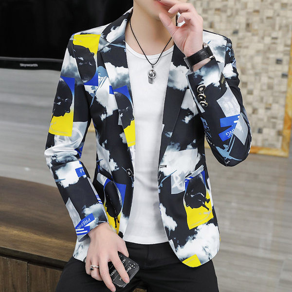 Geaca casual cu imprimeu si rever