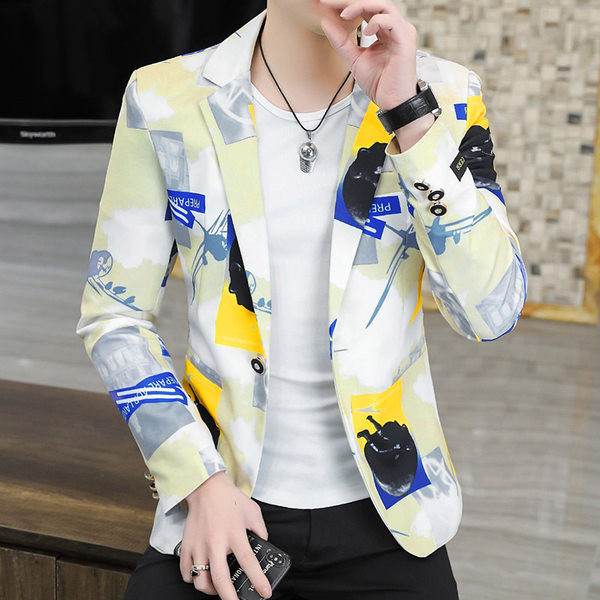 Geaca casual cu imprimeu si rever