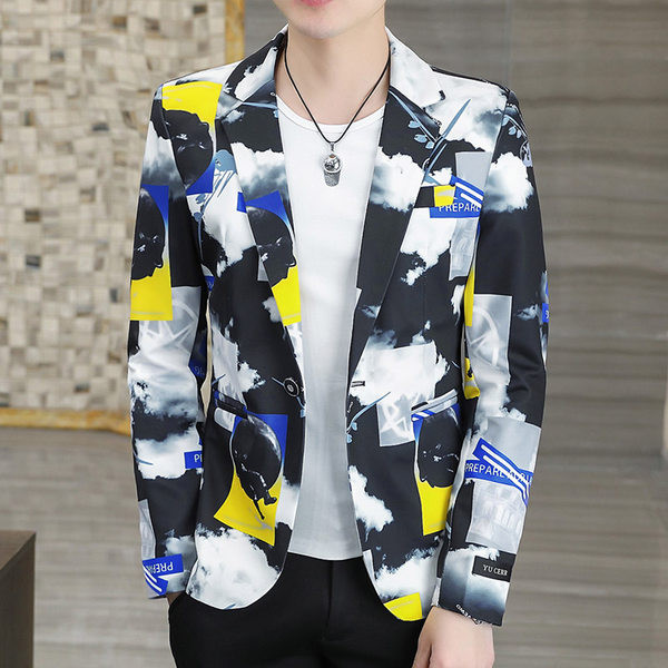 Geaca casual cu imprimeu si rever