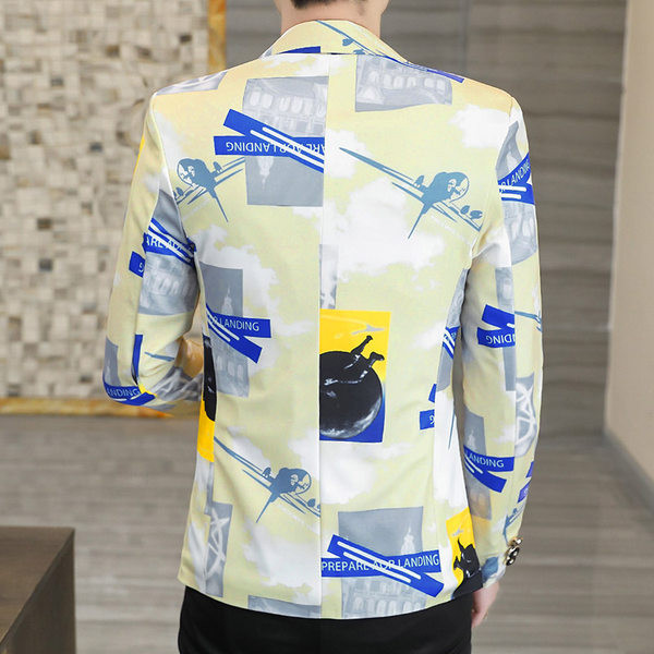 Geaca casual cu imprimeu si rever