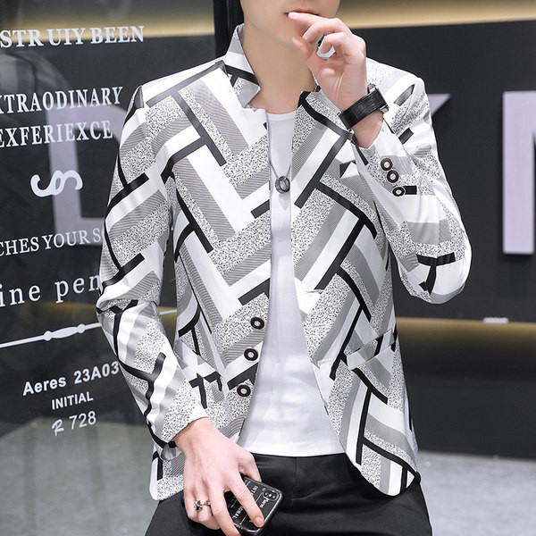 Jachetă modernă de primăvară pentru bărbați, cu guler și nasturi clasici