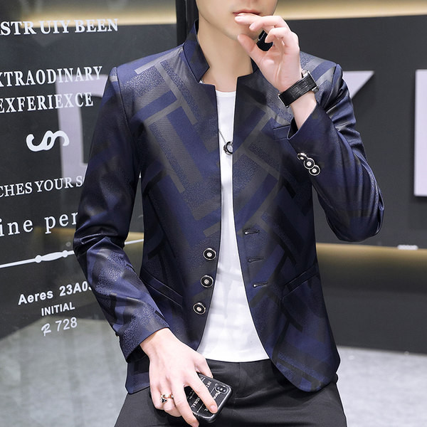 Jachetă modernă de primăvară pentru bărbați, cu guler și nasturi clasici