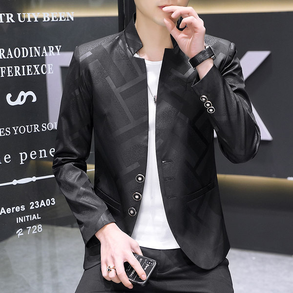 Jachetă modernă de primăvară pentru bărbați, cu guler și nasturi clasici