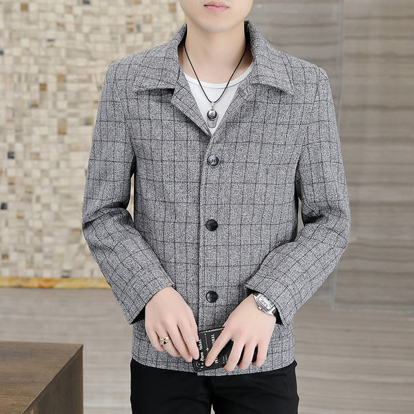 Jachetă casual în carouri pentru bărbați