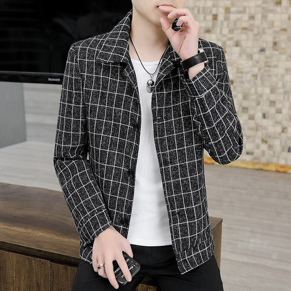 Jachetă casual în carouri pentru bărbați