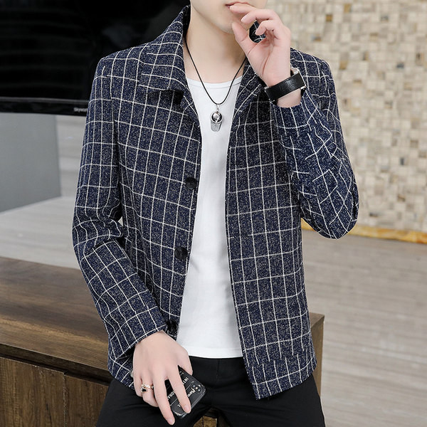 Jachetă casual în carouri pentru bărbați
