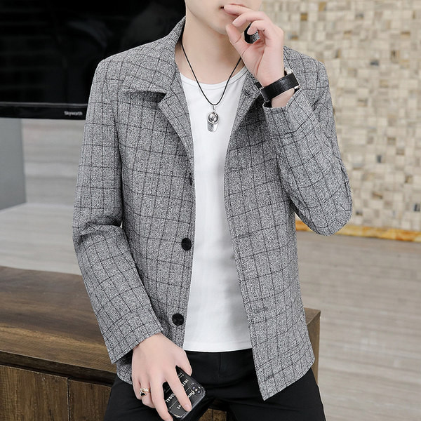 Jachetă casual în carouri pentru bărbați