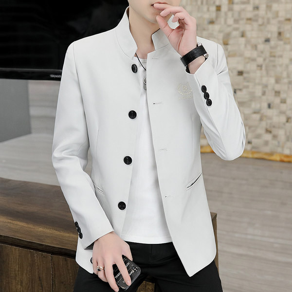 Jachetă casual pentru bărbați cu guler și nasturi