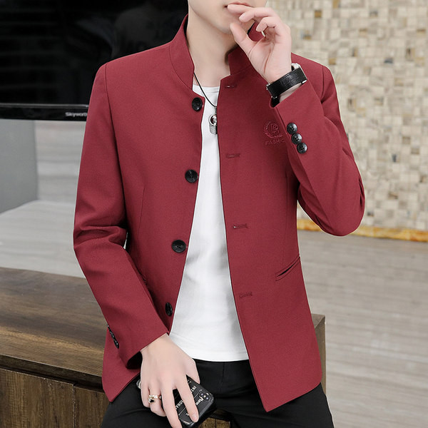 Jachetă casual pentru bărbați cu guler și nasturi