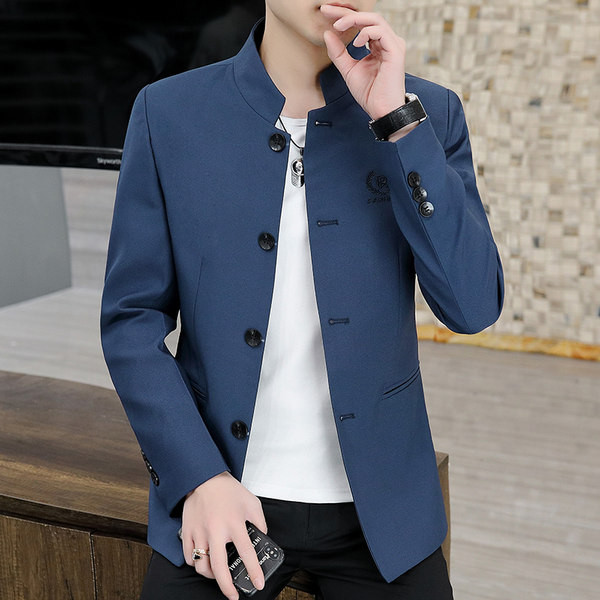 Jachetă casual pentru bărbați cu guler și nasturi