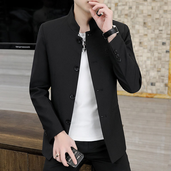 Jachetă casual pentru bărbați cu guler și nasturi