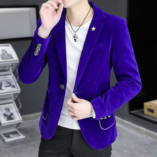 Jachetă pentru bărbați cu element decorativ pe guler