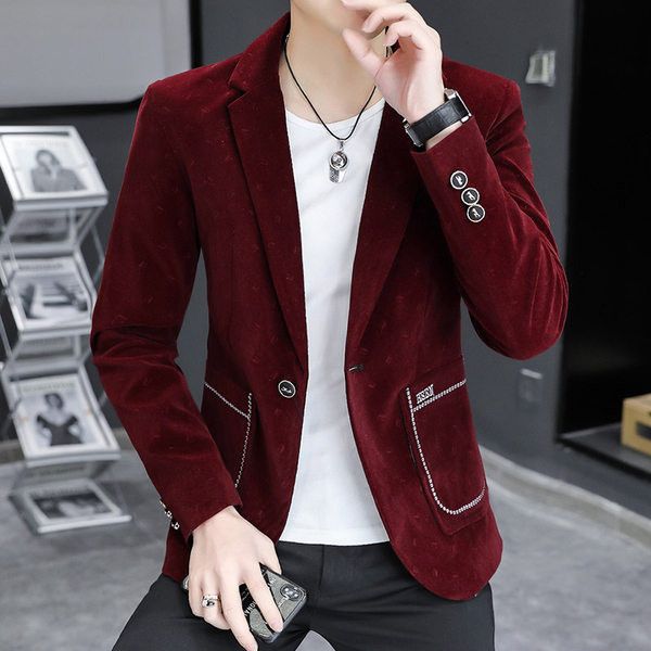 Jachetă pentru bărbați cu element decorativ pe guler