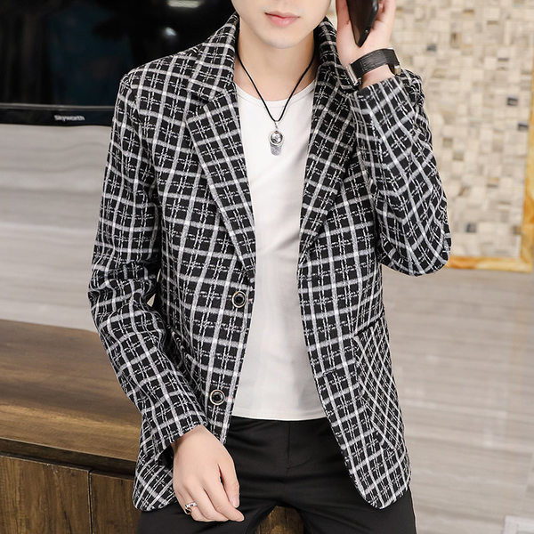 Geacă în carouri cu buzunare - jachetă mulata