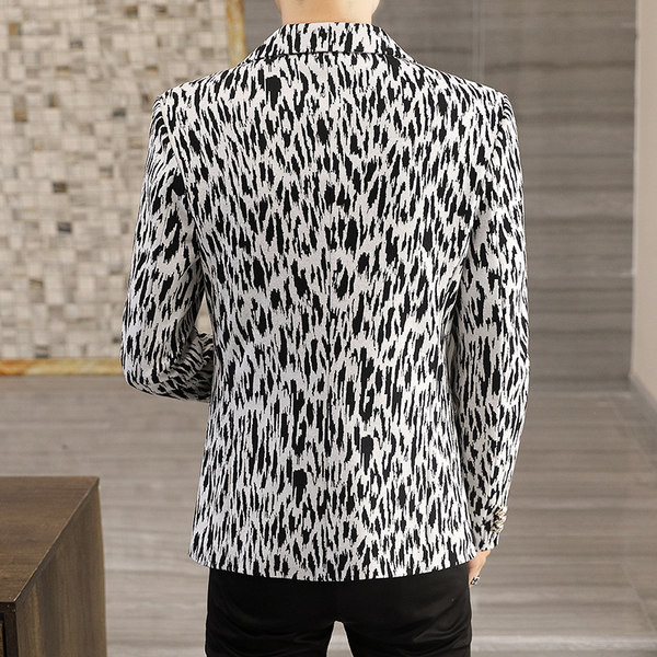 Jachetă la modă cu decolteu în V cu imprimeu animal