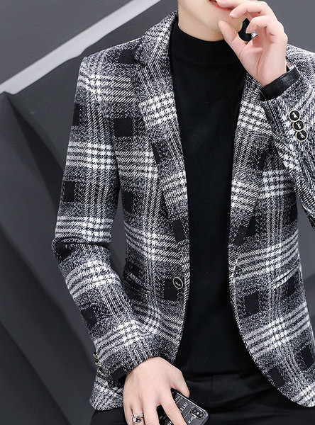 Jachetă în carouri elegantă pentru bărbați