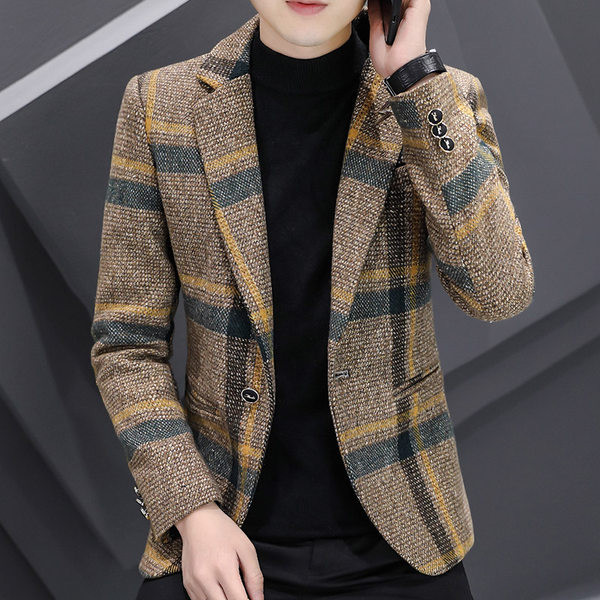 Jachetă în carouri elegantă pentru bărbați